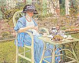 Frederick Carl Frieseke Canvas Paintings - Breakfast in the Garden